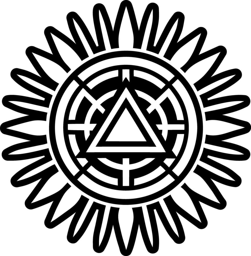 A glyph icon depicting divine light symbol vector