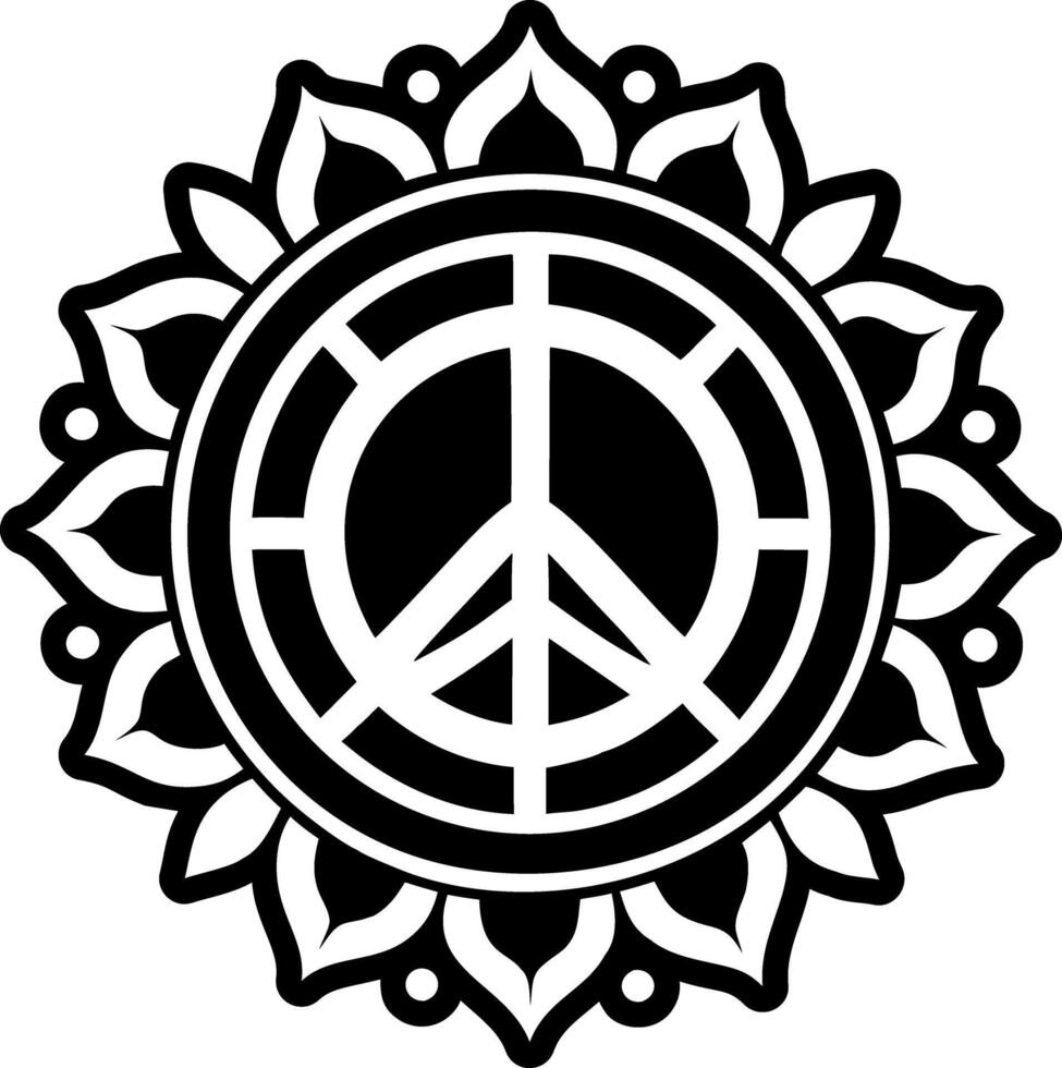 Peace symbol icon in solid styl vector