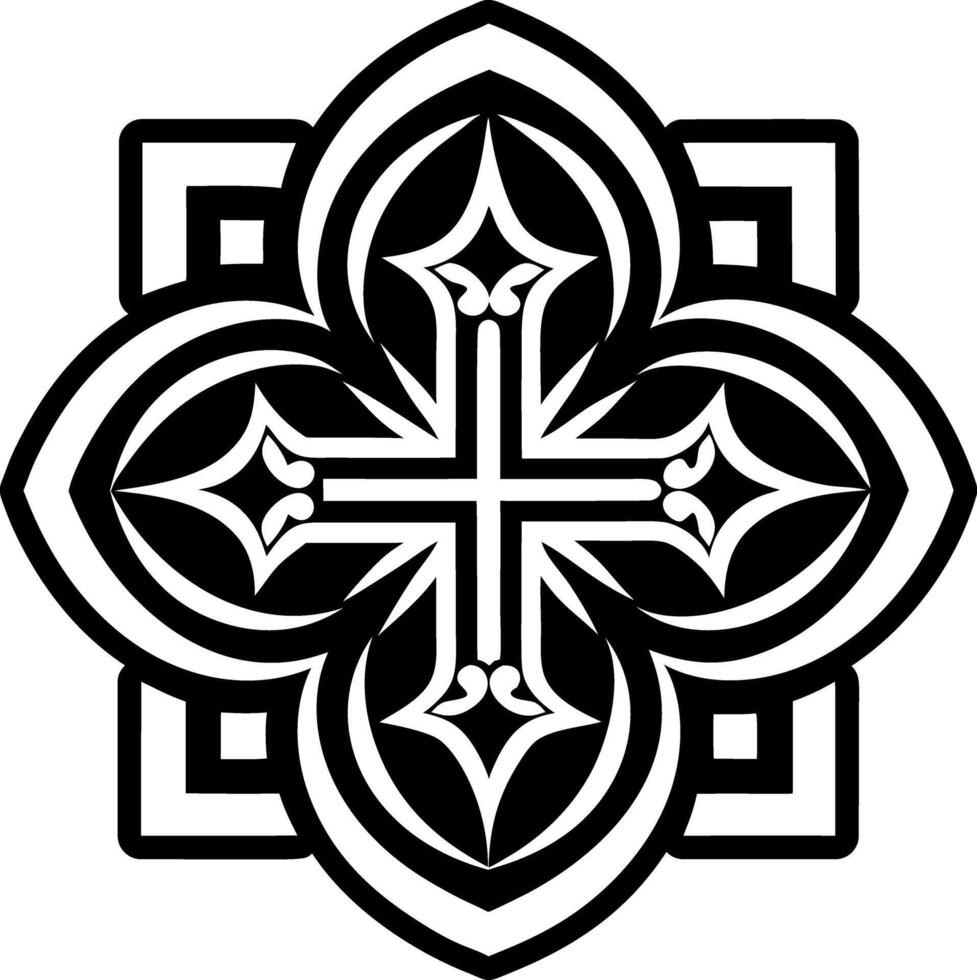 Sacred cross icon in glyph style vector