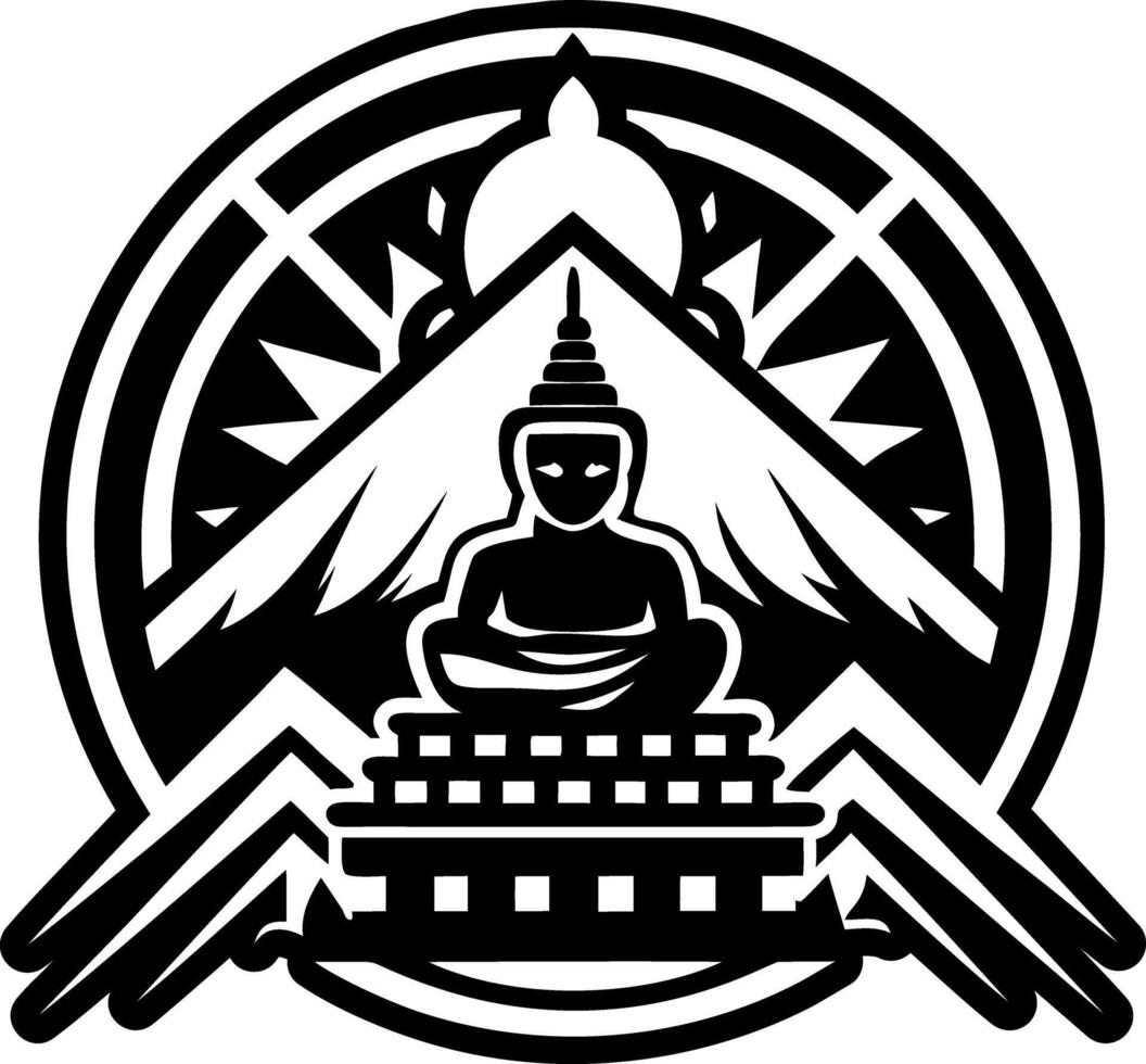 Buddha statue icon in glyph style vector