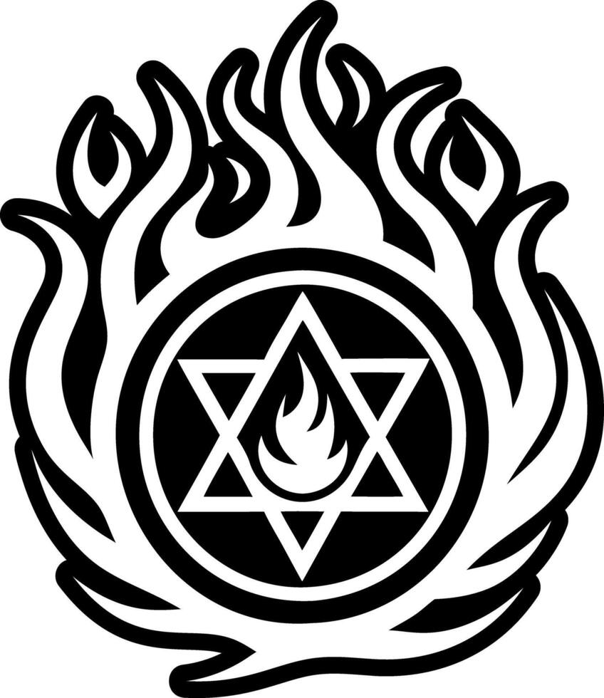Dark flame symbol icon in glyph style vector