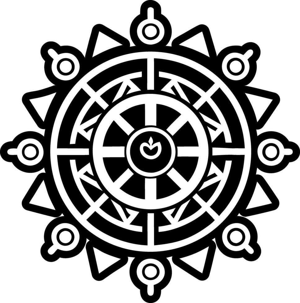 Tibetan symbol icon in solid style vector