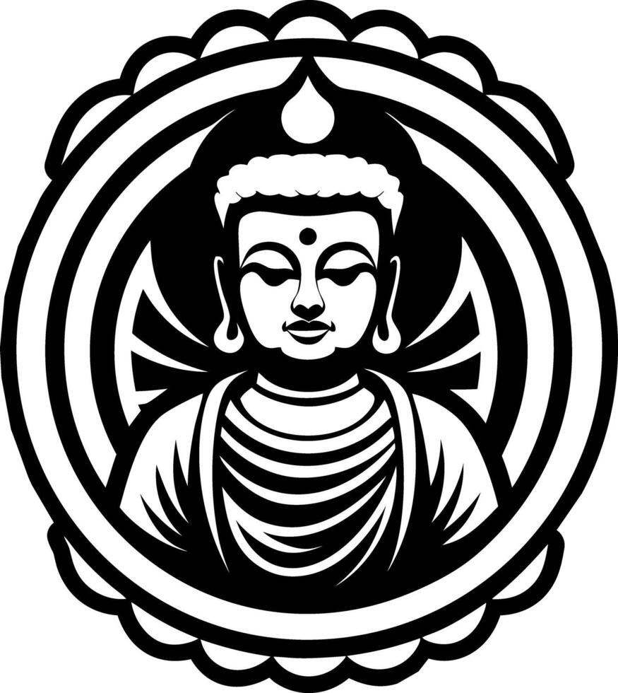 A glyph style con of buddha portrait vector