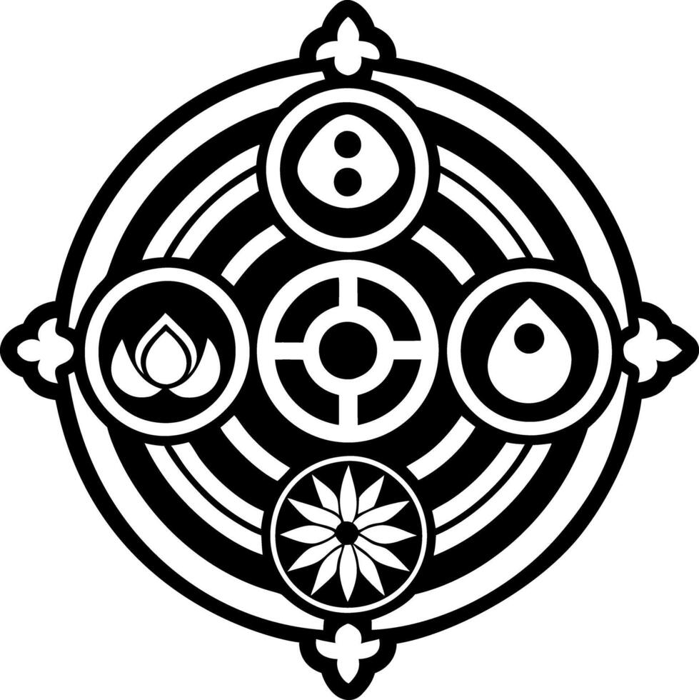 Sacred symbol icon in glyph style vector