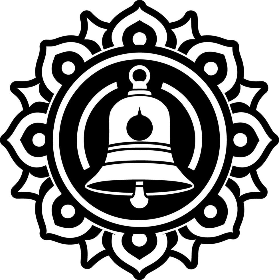 A glyph style icon of tibetan bell symbol vector