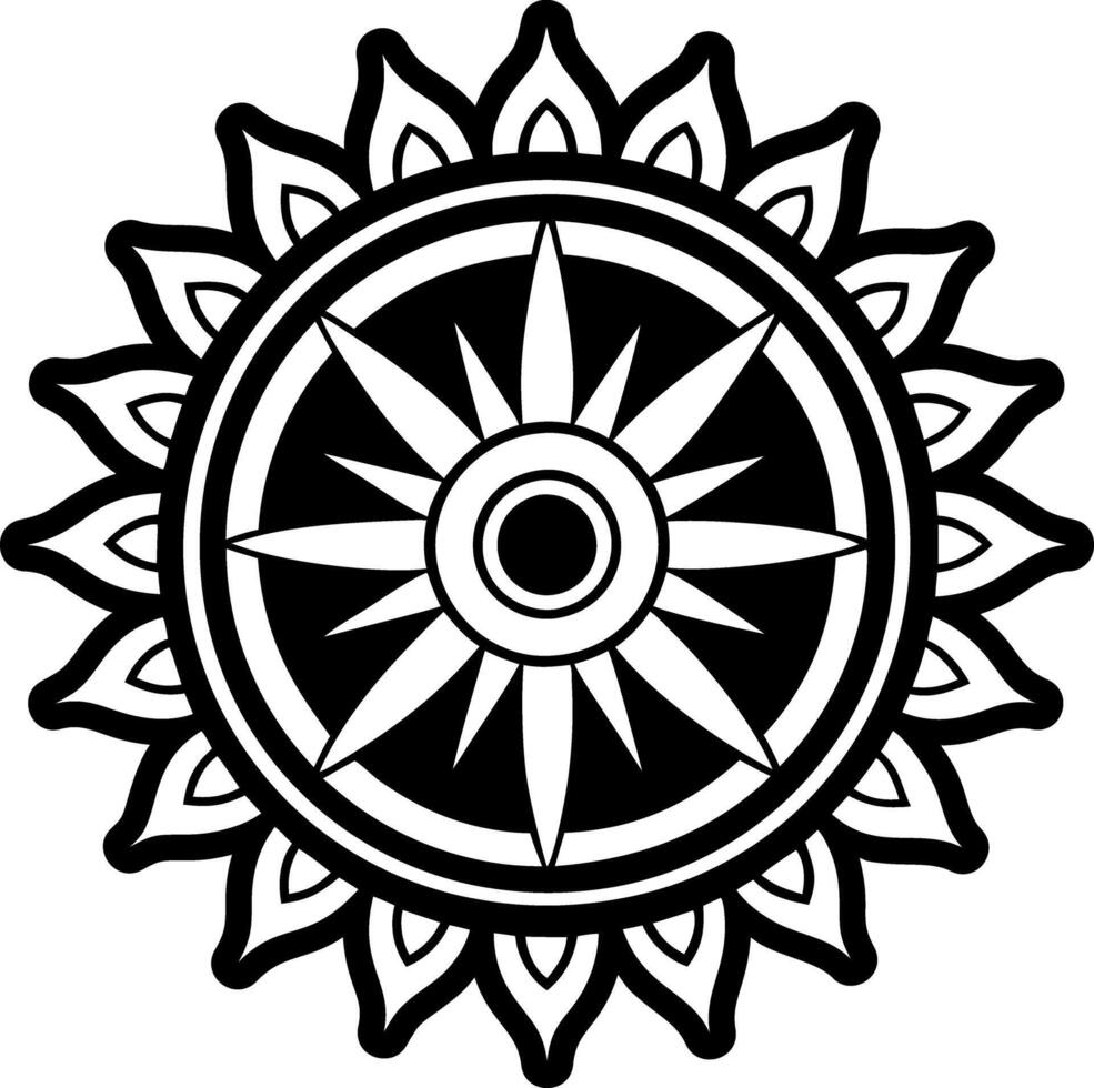 A filled style icon of sun disc symbol vector