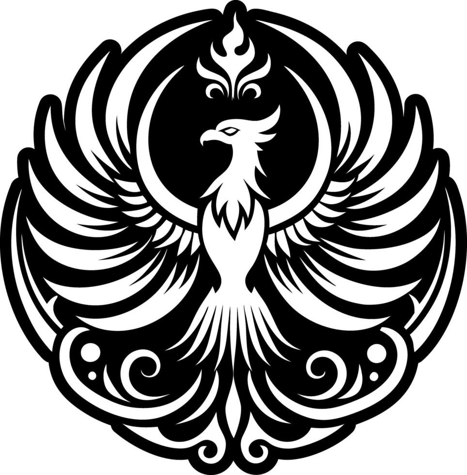 A filled style icon of phoenix rebirth symbol vector