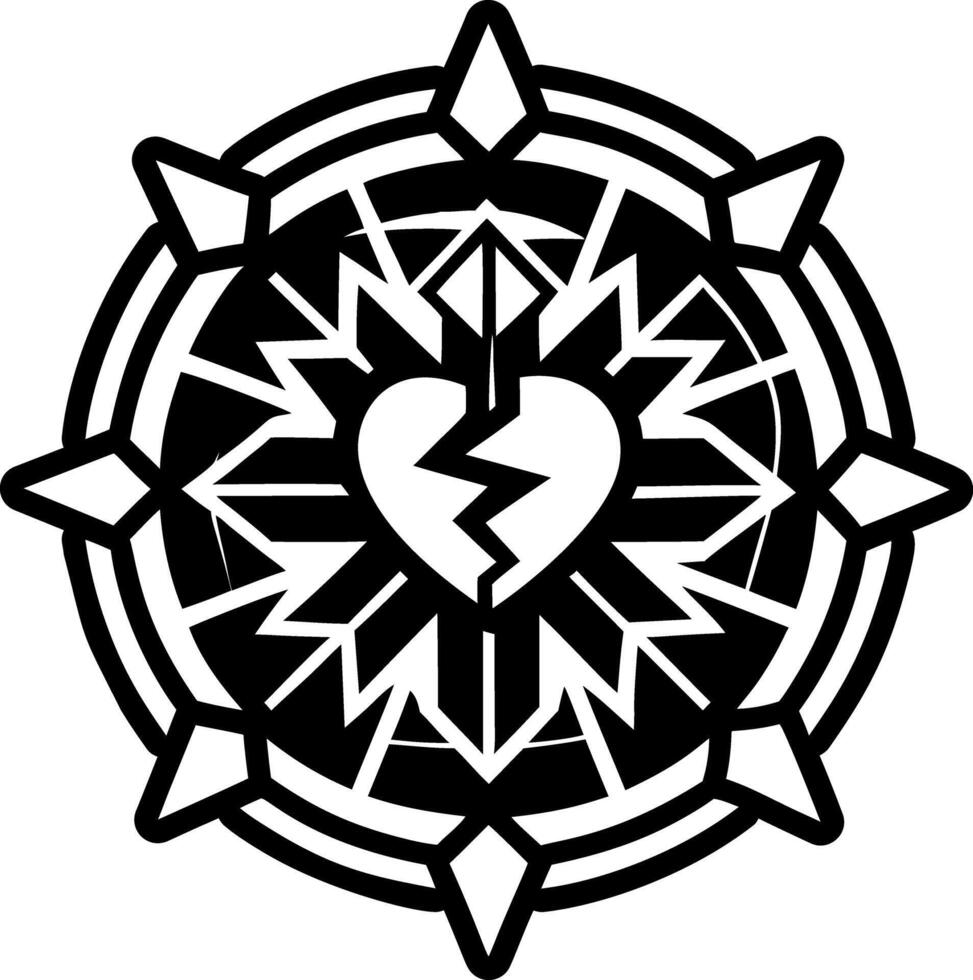 A solid style icon of shattered soul symbol vector