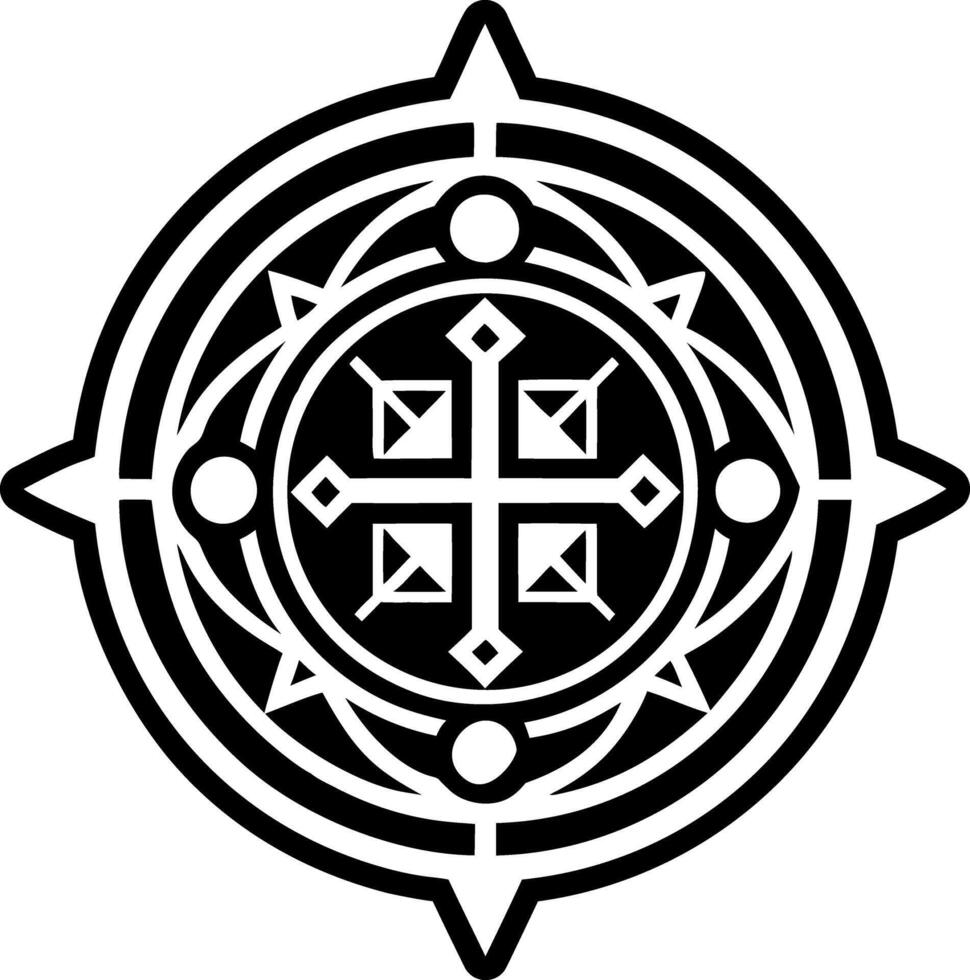 A filled style icon of sacred seal symbol vector