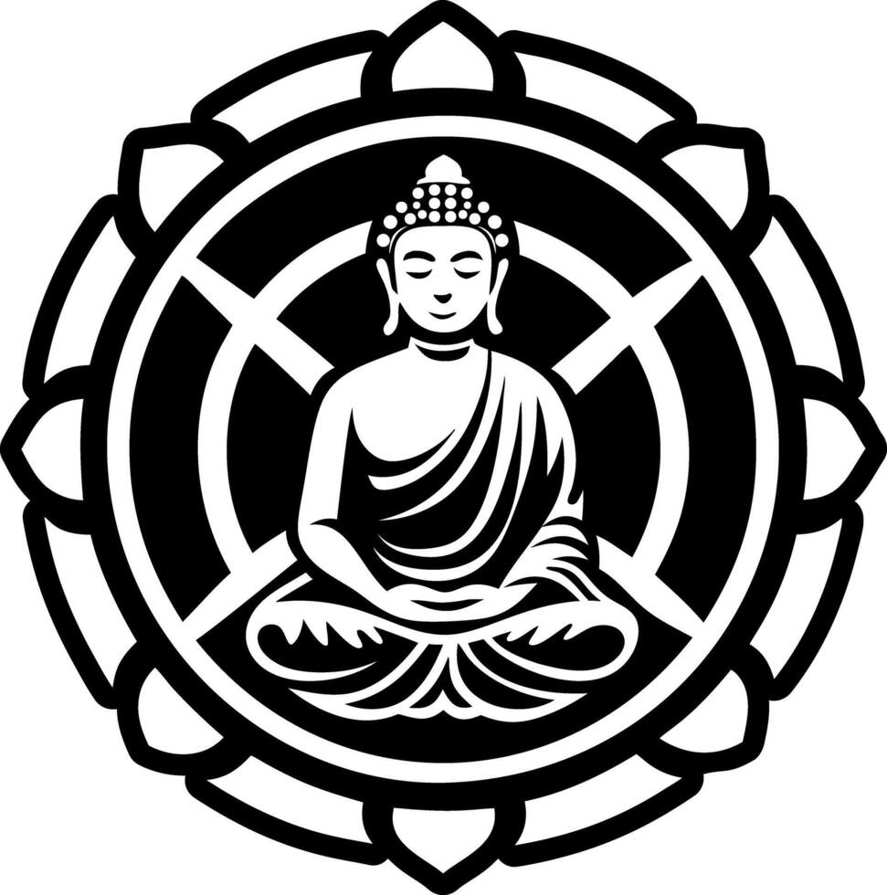 Buddha soul symbol icon in glyph style vector
