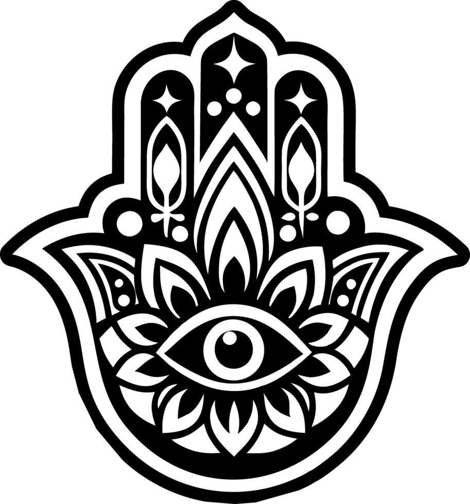 Hamsa symbol icon in solid style vector