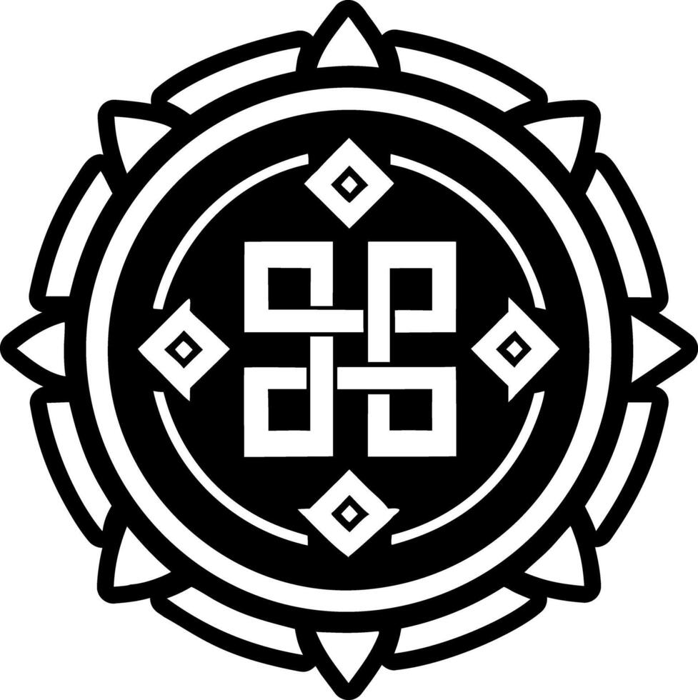 Oriental knot symbol, glyph style icon vector