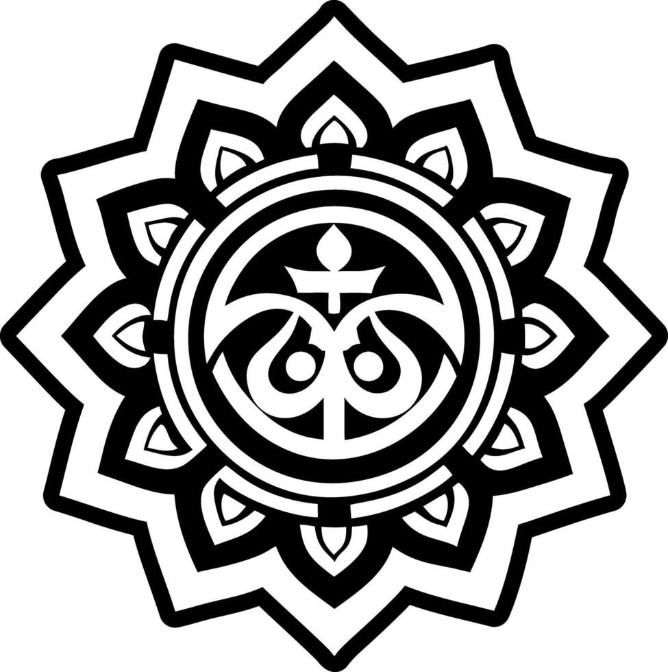 A glyph style icon of chakra tattoo vector