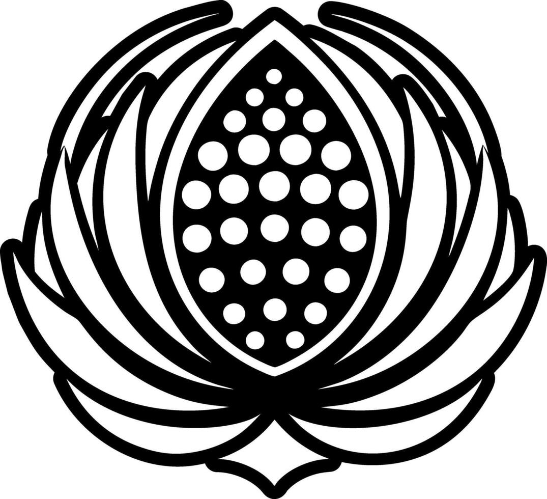Lotus seed icon in solid style vector