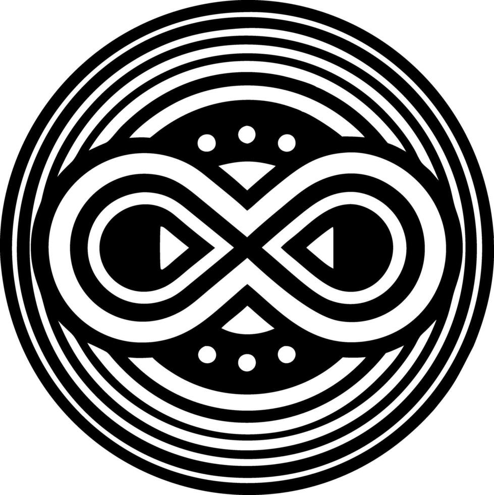 A solid style icon of infinite soul symbol vector