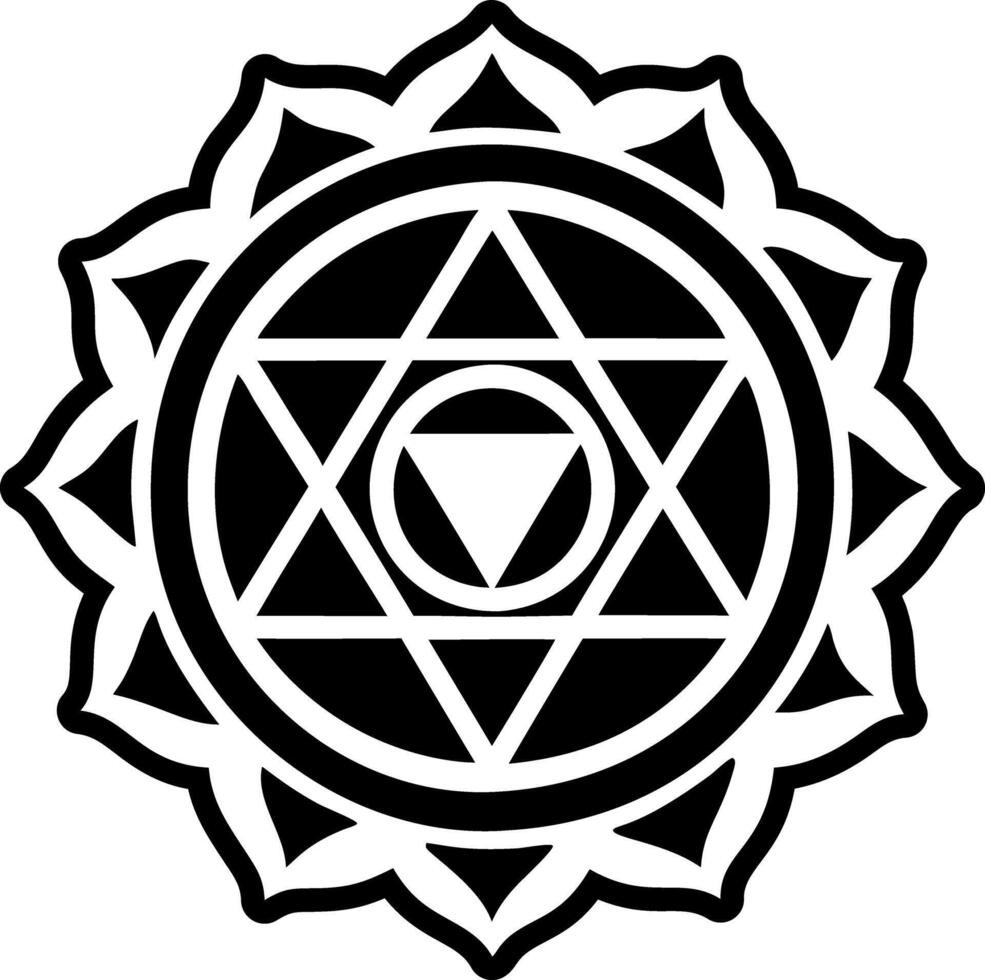 Glyph icon depicting chakra healing symbol vector