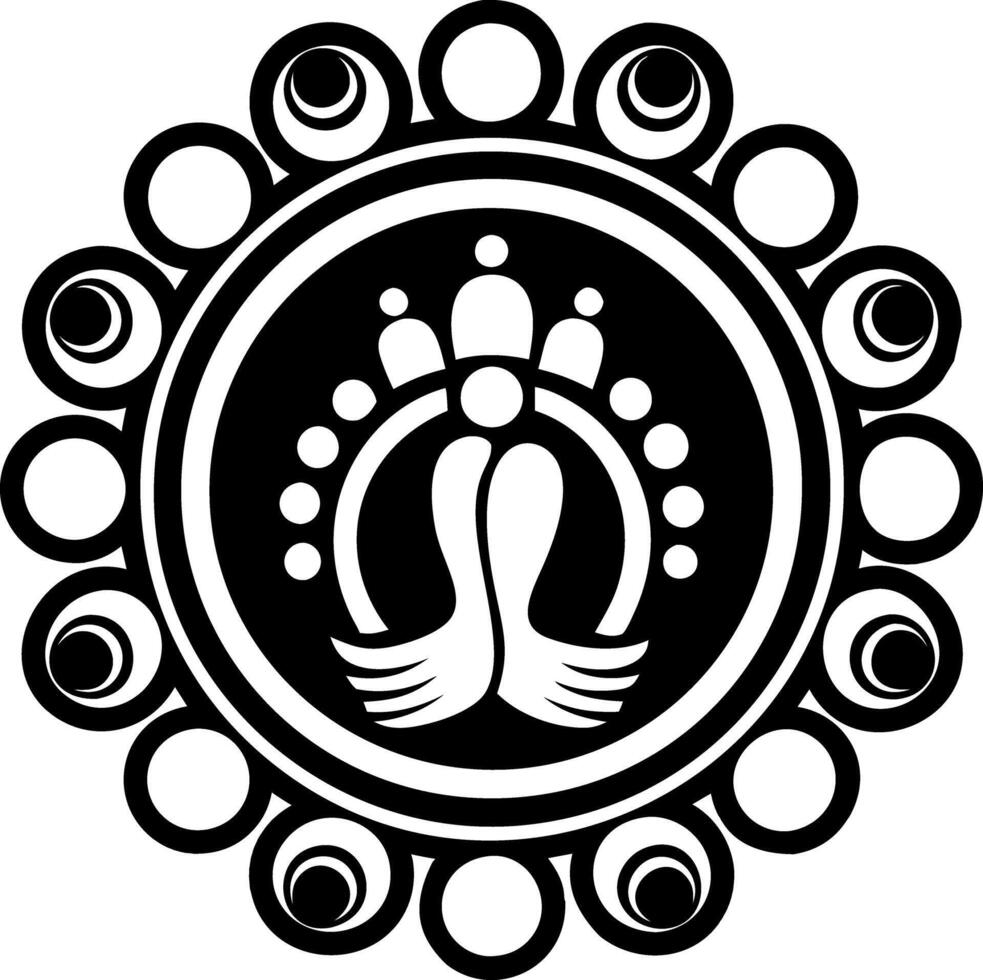 A glyph style icon depicting buddha footprints symbol vector