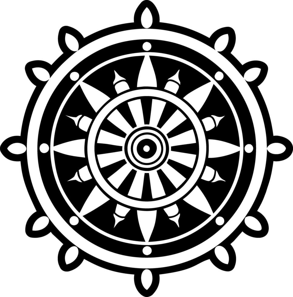 A solid style icon of life wheel symbol vector