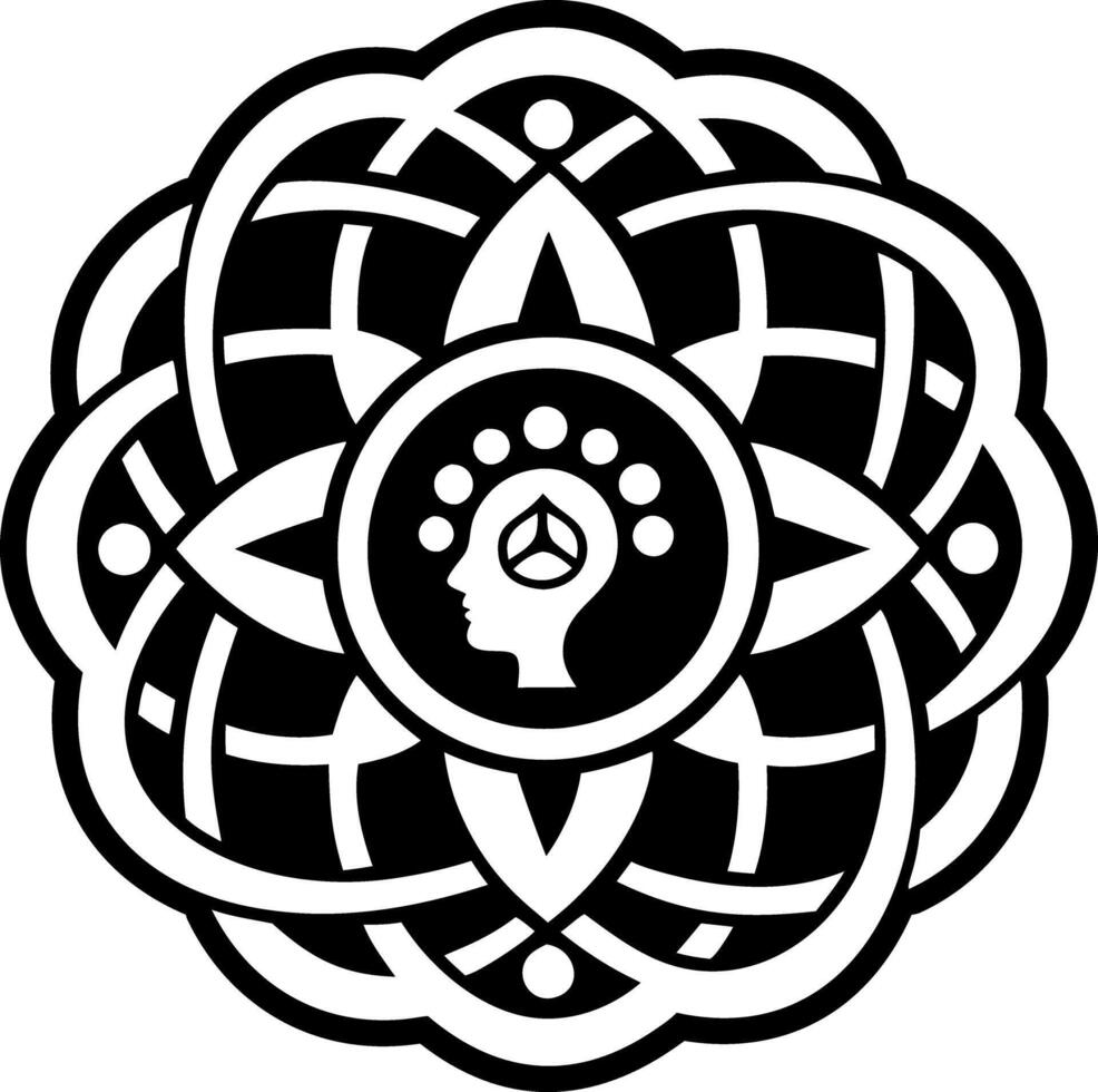 A solid style icon of mind healing symbol vector