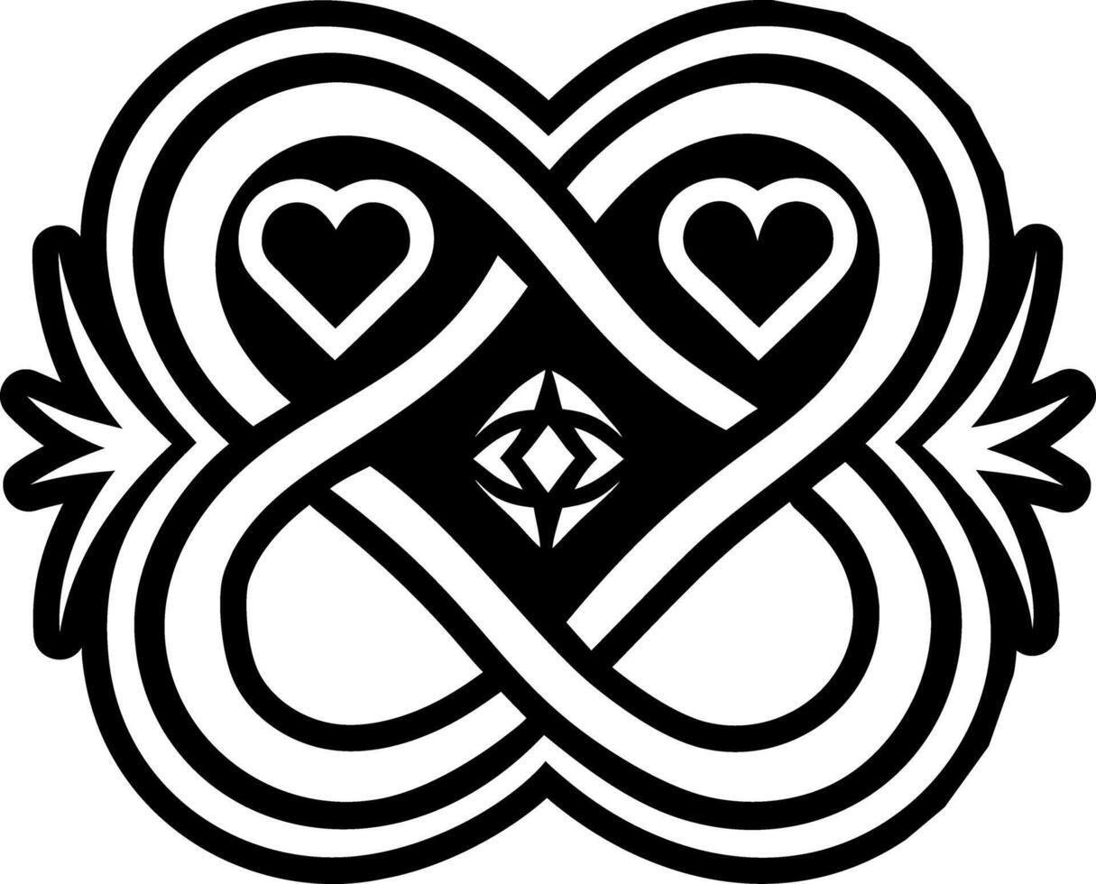 Eternal twin symbol, glyph style icon vector