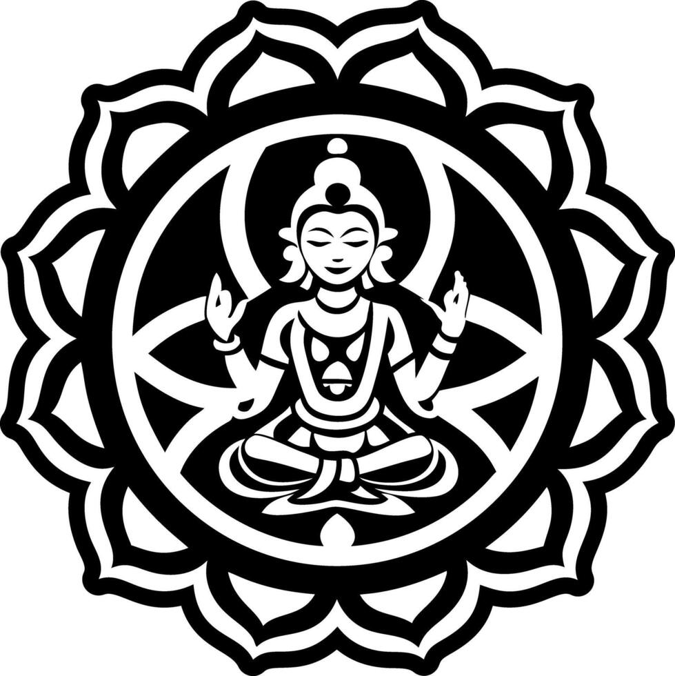 A glyph style icon of manjusri symbol vector