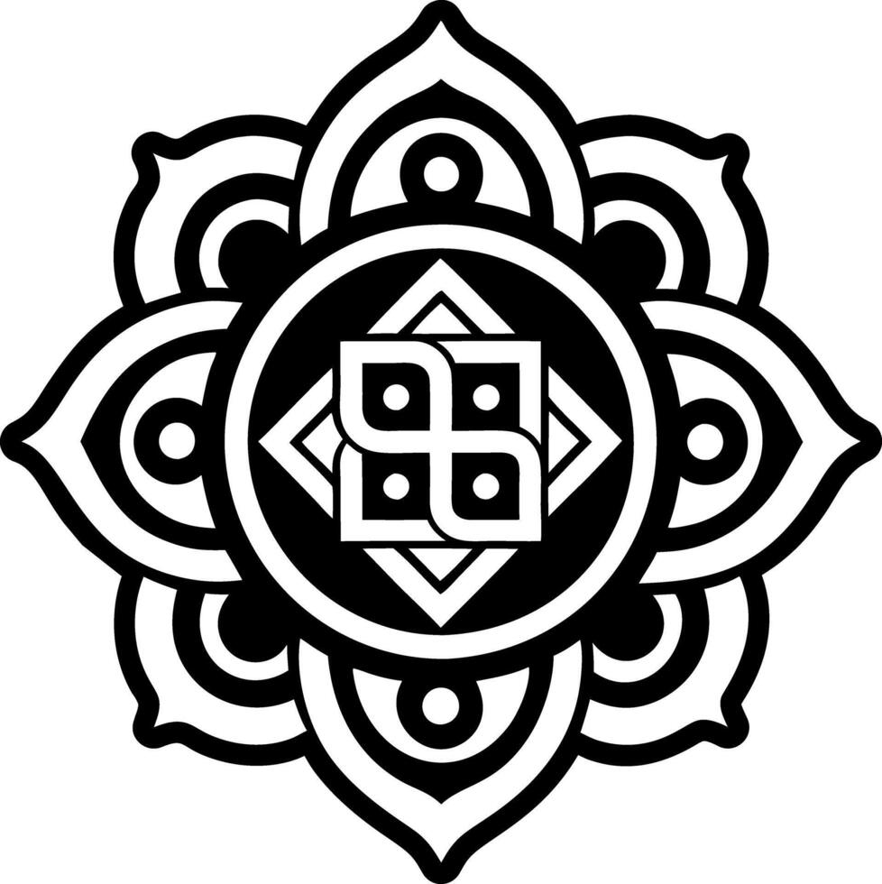 A glyph style icon of gelug symbol vector