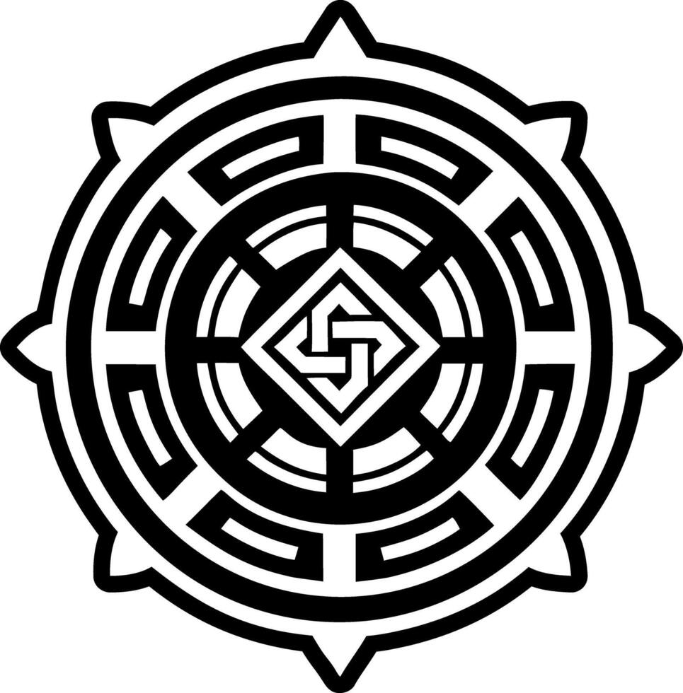 Dzogchen teachings symbol, glyph icon vector