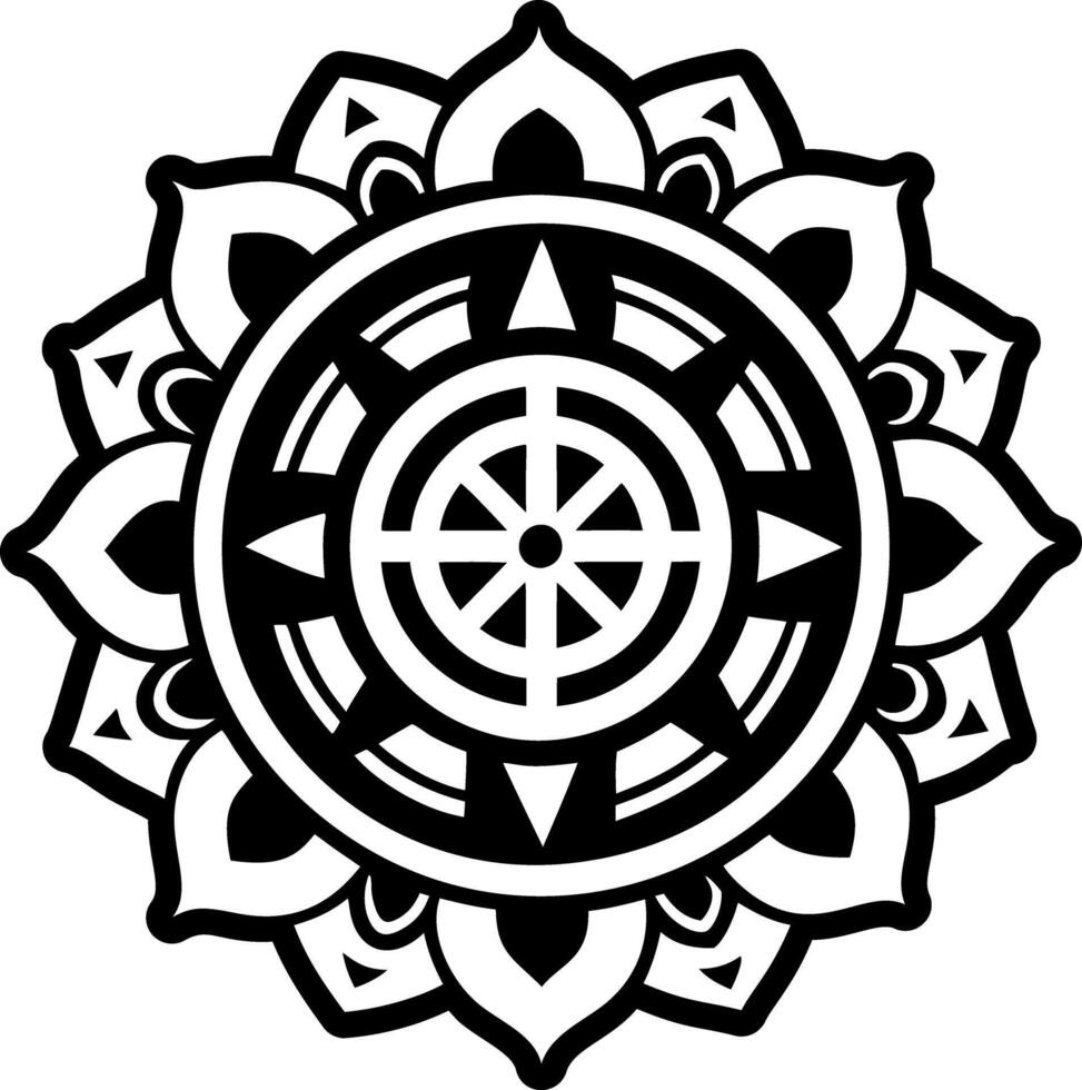 A glyph style icon of ashtamangala symbol vector