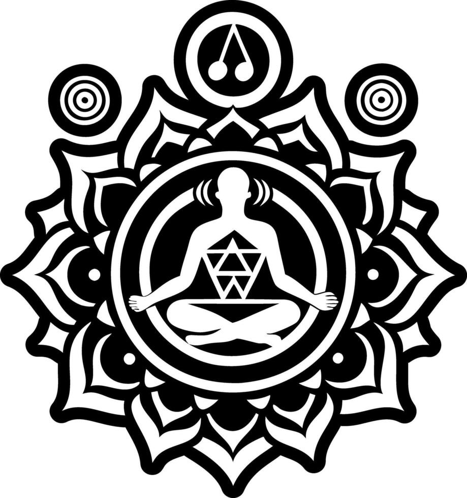 A glyph style icon of sound therapy symbol vector