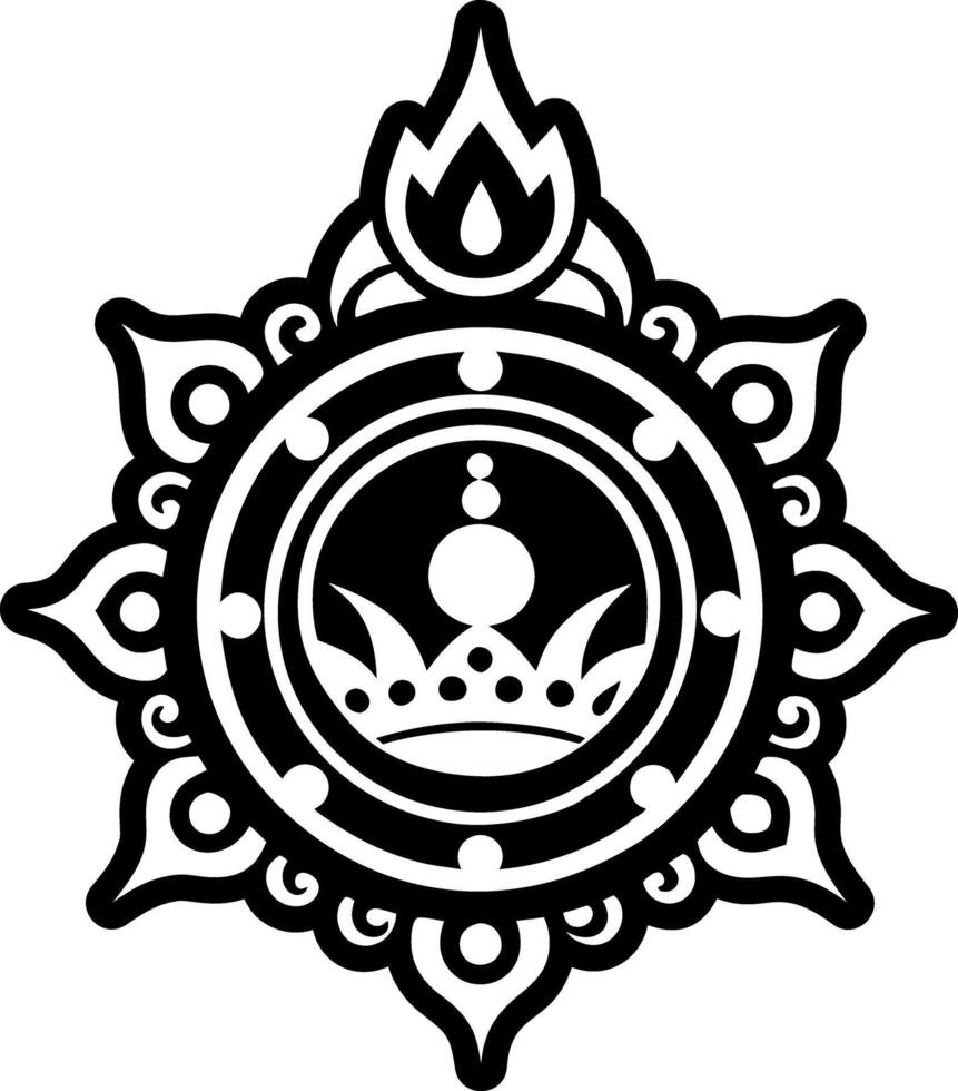 A solid style icon of buddha crown symbol vector