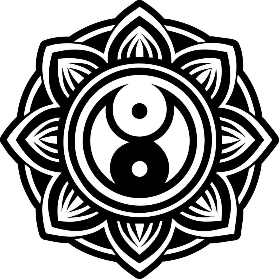A filled style icon of yin lotus symbol vector