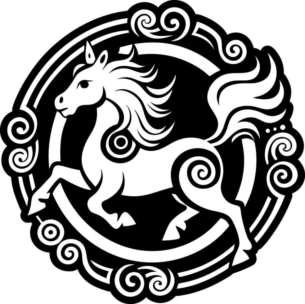 A glyph style icon of horse symbol vector