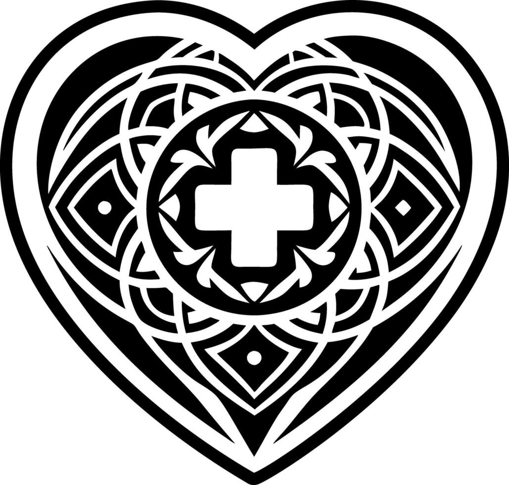Healing heart symbol icon in solid style vector