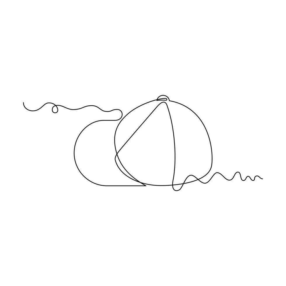 one line art cap illustration. line art, one continuous line, simple, hand drawn and sketch style. for icons, symbols, signs or logos vector