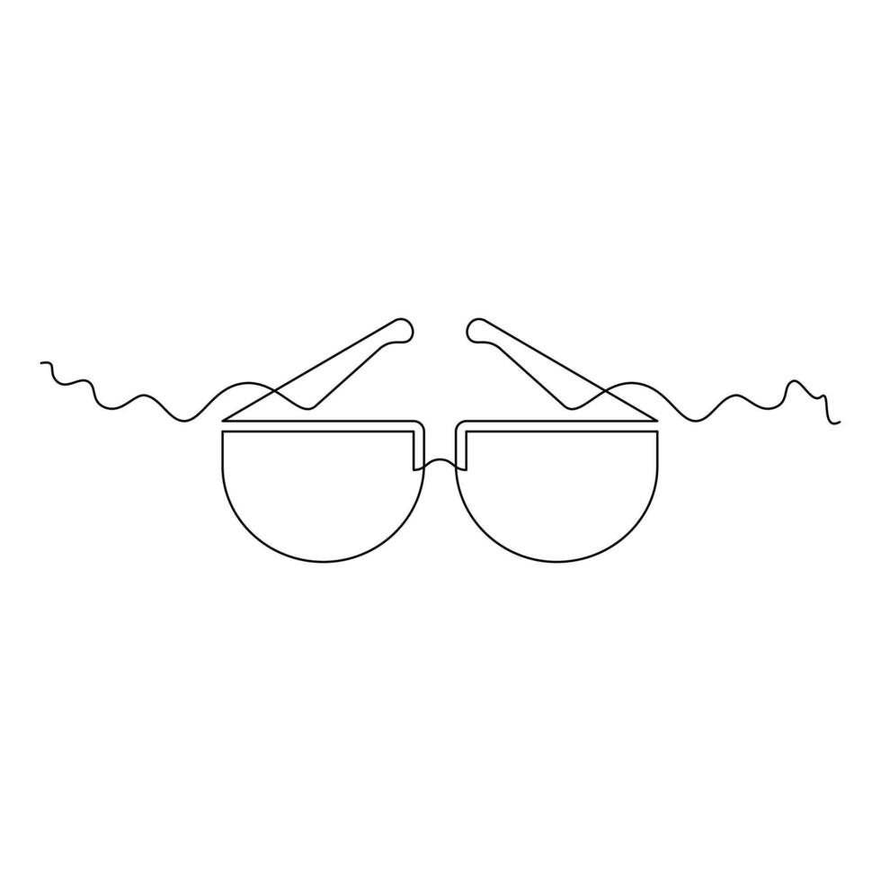 one line art glasses illustration. line art, one continuous line, simple, hand drawn and sketch style. for icons, symbols, signs or logos vector