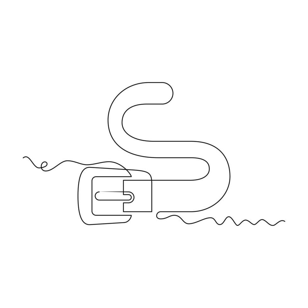 one line art belt buckle illustration. line art, one continuous line, simple, hand drawn and sketch style. for icons, symbols, signs or logos vector