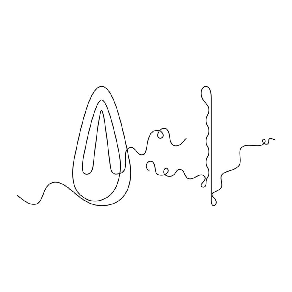 one line art hairpin illustration. line art, one continuous line, simple, hand drawn and sketch style. for icons, symbols, signs or logos vector