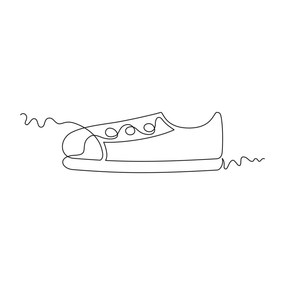 one line art shoe illustration. line art, one continuous line, simple, hand drawn and sketch style. for icons, symbols, signs or logos vector
