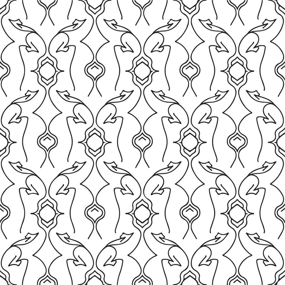 Seamless interlocking geometric line pattern white background. vector