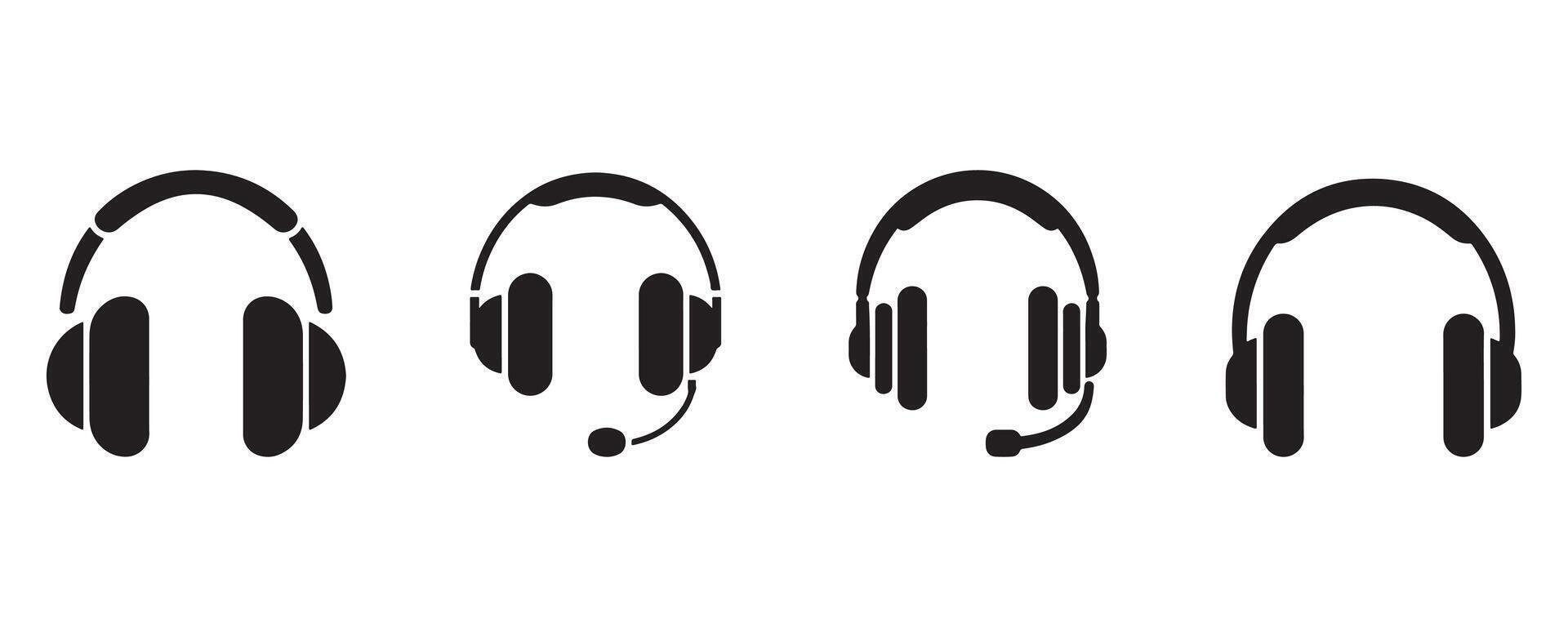 Headphone icon set, Customer service. Customer support. Design element suitable for website, print design or app. vector