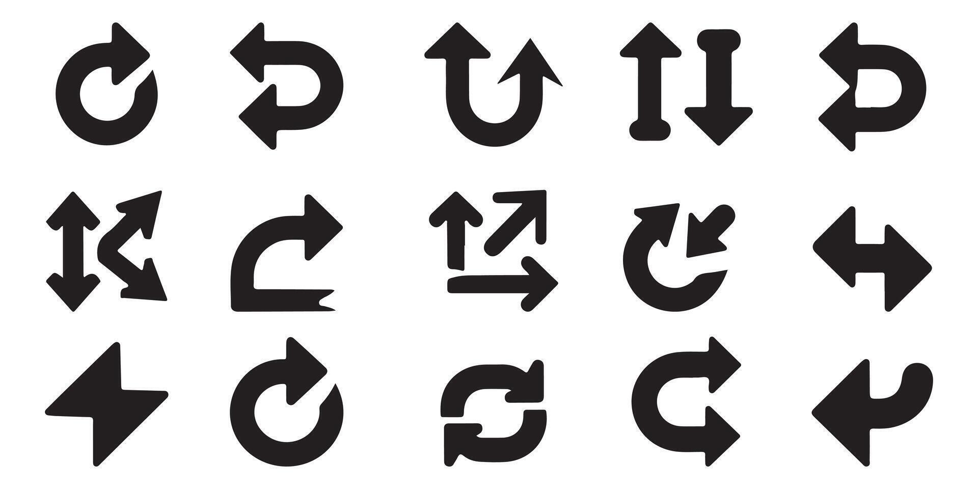 Arrow icon set. Arrow. Cursor. Collection different arrow signs. Black arrows icons. Different cursor arrow vector