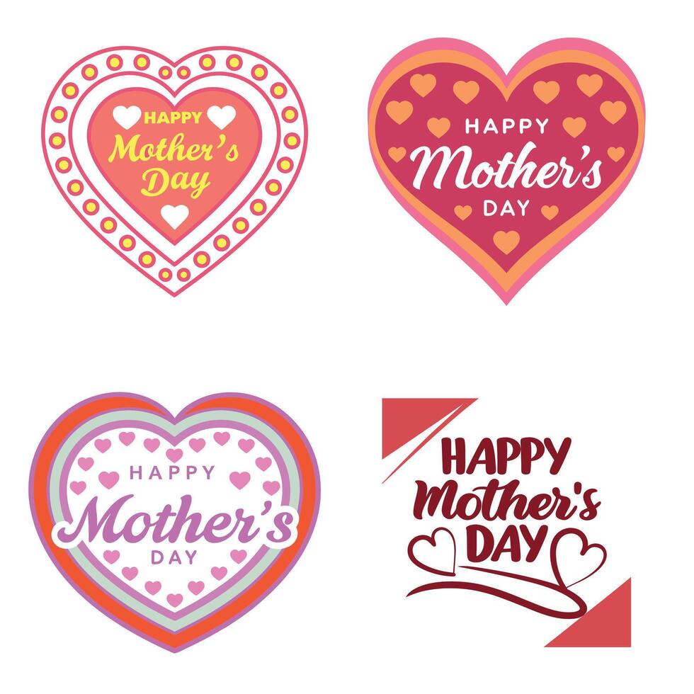 Four different mother's day logos vector