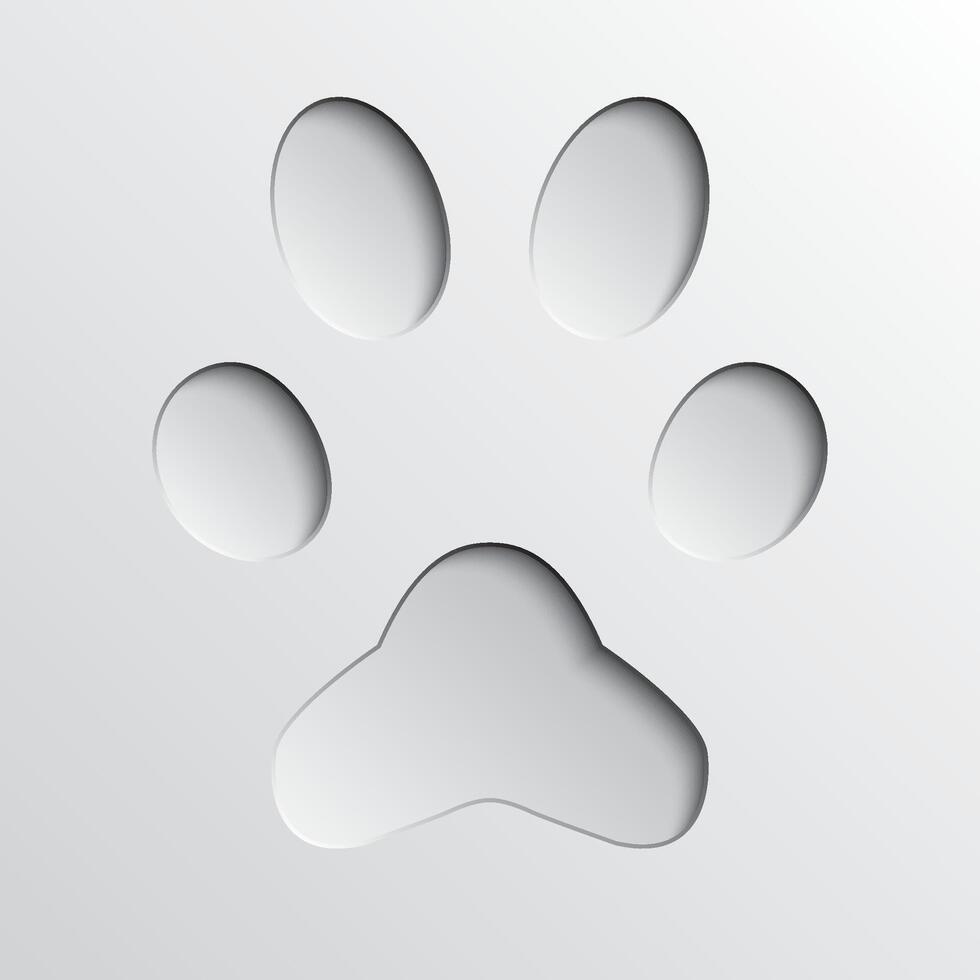 3d animal footprint vector