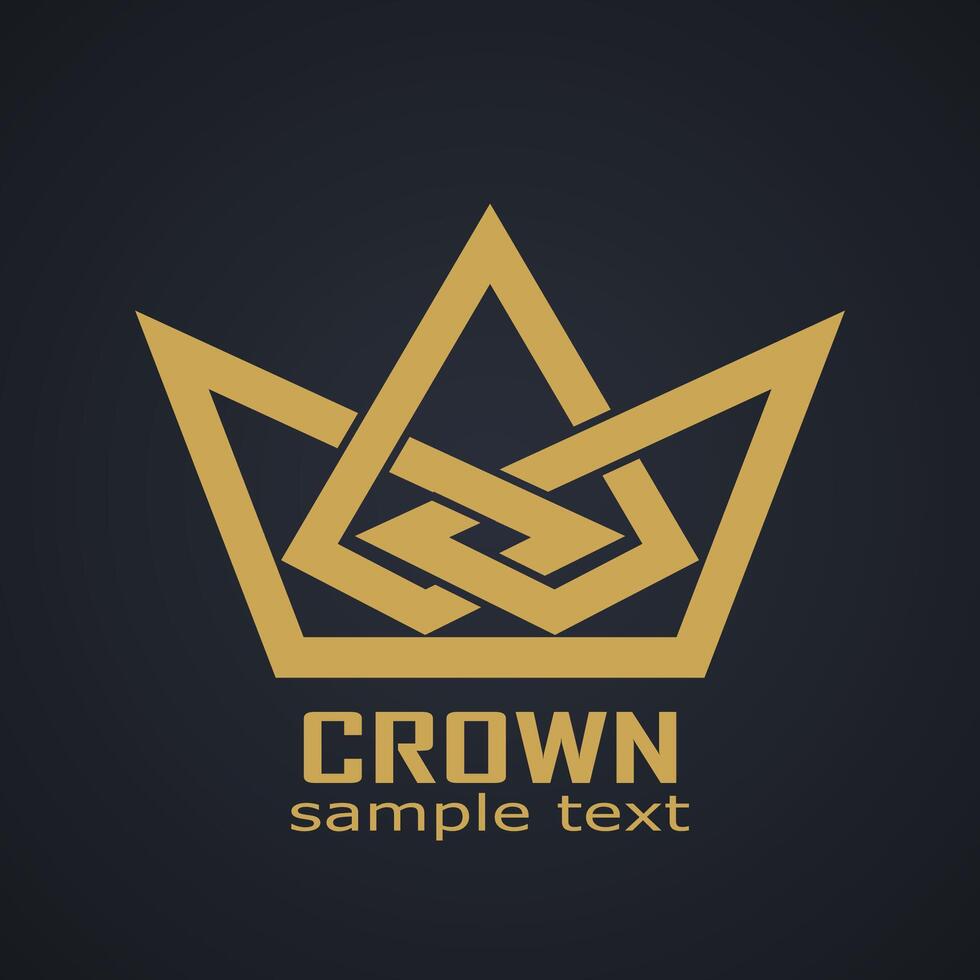 elegant shape linear crown royal company logo design vector