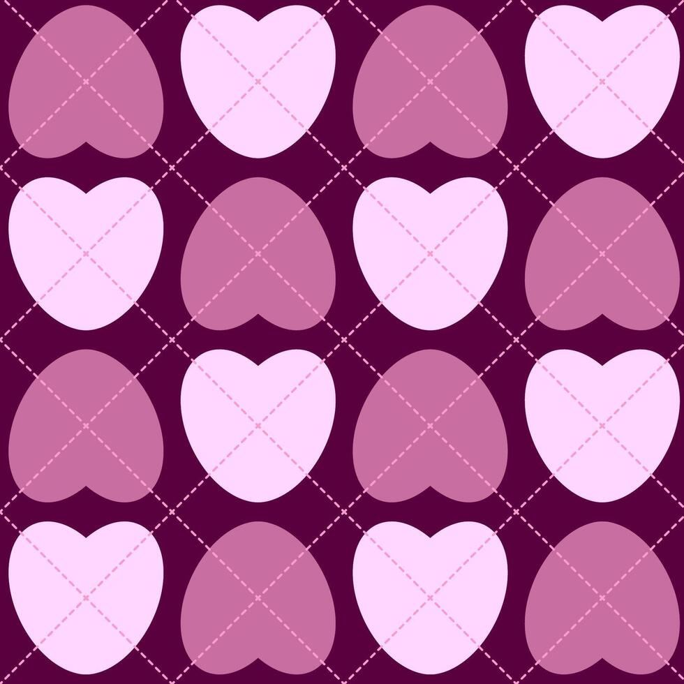 Argyle heart seamless pattern. Valentine's day background, wrapping paper, scrapbook paper. Digital paper. vector