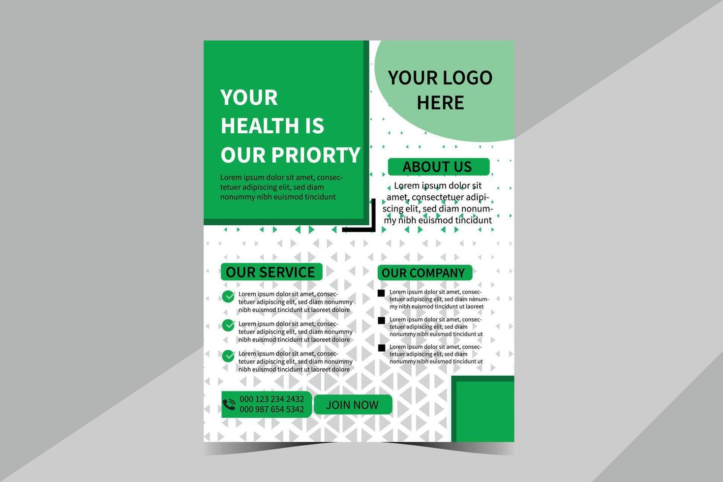 Creative modern Healthcare flyer template and unique design vector