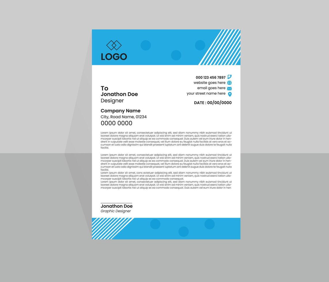 Marketing corporate latter heat design and modern business template vector