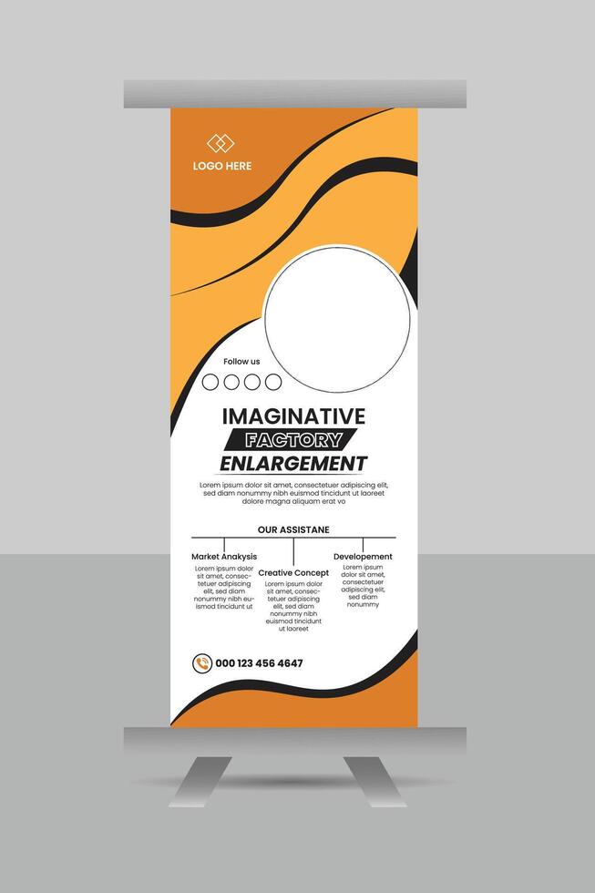 Unique modern business roll-up banner design vector