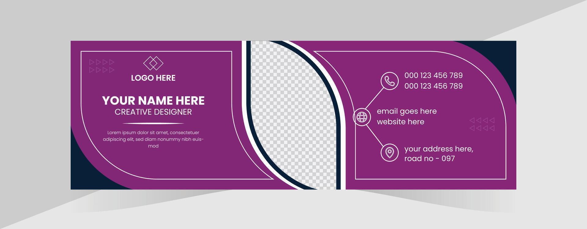 Unique business email signature design and modern email template vector