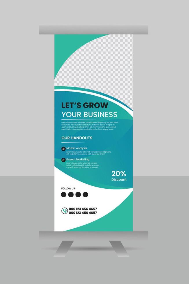 Creative modern business roll-up banner template design and marketing template vector